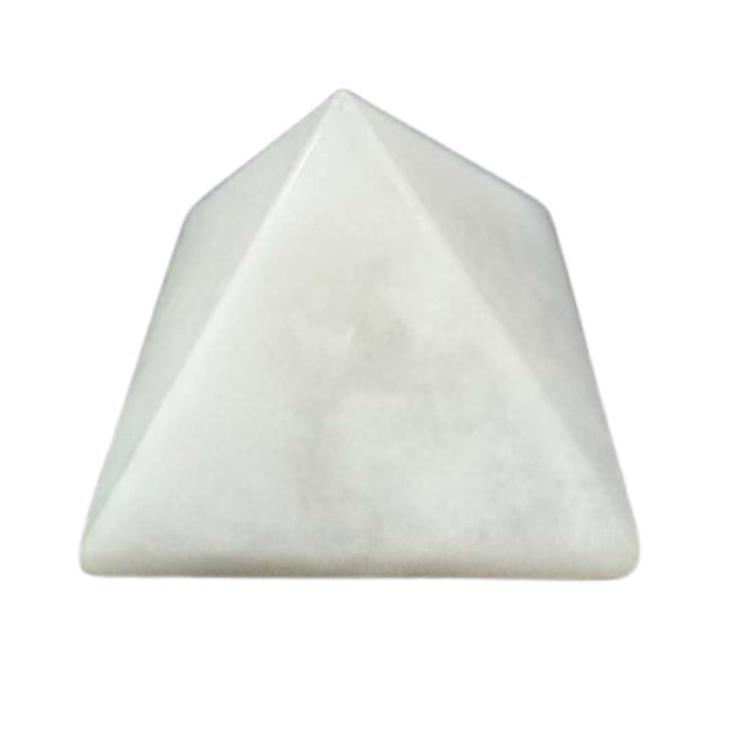 Milky Quartz Pyramid size 1 inch by 1 inch by dhruvika naturals Qty 1 nos for Crystal Healing, Vastu, Reiki, Feng Shui, and Energy Work. - Image 2