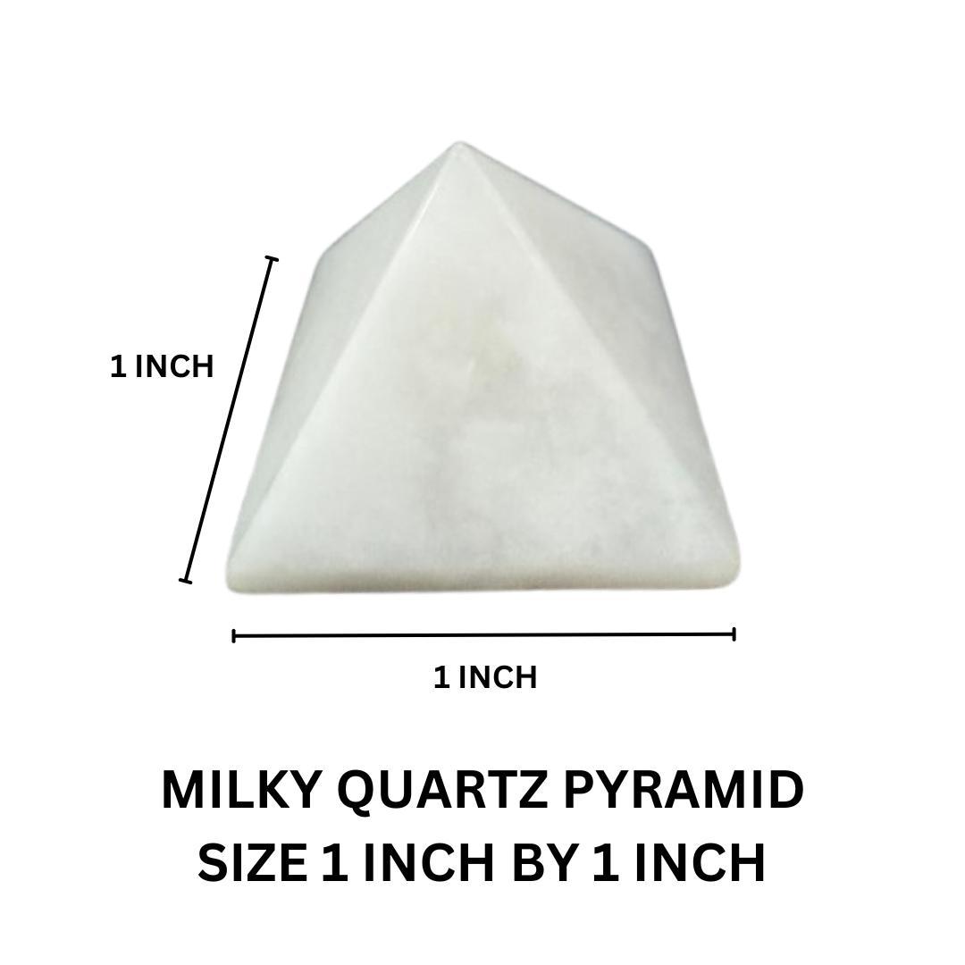 Milky Quartz Pyramid size 1 inch by 1 inch by dhruvika naturals Qty 1 nos for Crystal Healing, Vastu, Reiki, Feng Shui, and Energy Work. - Image 3