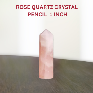 Rose Quartz Crystal Pencil Single Point 1 inch by Dhruvika Naturals for Crystal Healing, Reiki, Vastu, Fengshui Energy Healing Pranic healing (1 piece)