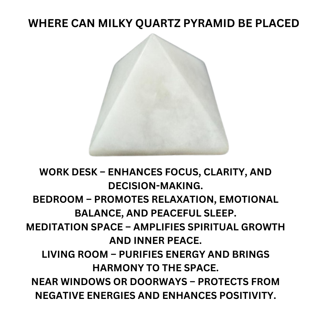 Milky Quartz Pyramid size 1 inch by 1 inch by dhruvika naturals Qty 1 nos for Crystal Healing, Vastu, Reiki, Feng Shui, and Energy Work. - Image 5