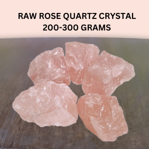 Raw Rose Quartz Crystal (Natural Rough Stone) by Dhruvika Naturals 1 Piece Weight 200-300 Grams for Crystal Healing Vastu Reiki FengShui Pranic Healing Energy Healing